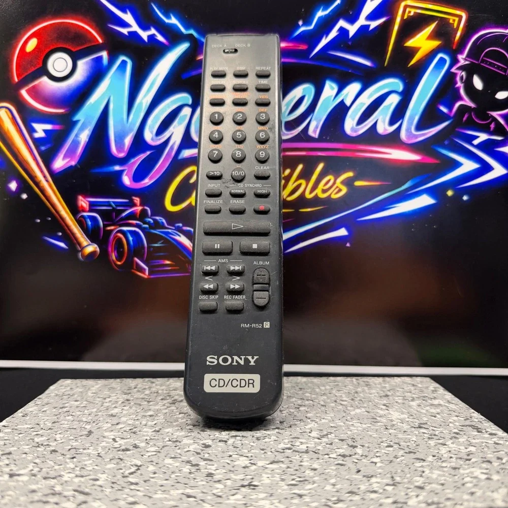 Sony RM-R52 Remote Control for CD CDR Player Black Genuine OEM RM-R52 R Tested